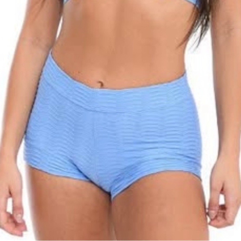 Booty by Brabants Periwinkle Blue Athletic Boyshorts Original Print